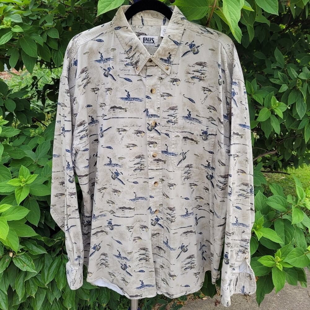 Falls Creek Bass Fishing Print Shirt size 2X